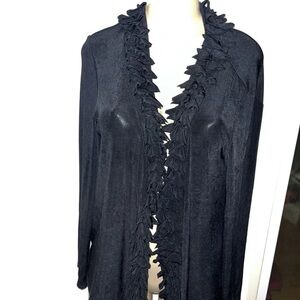 Travelers by Chico’s 2 black lounge open front top ruffled trim